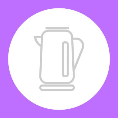 Çaydanlık düz simgesi, vektör illüstrasyonu