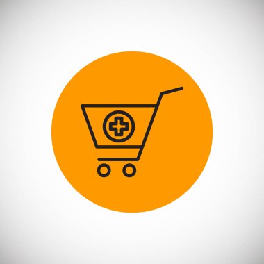 Alışveriş arabası simgesi, vektör illüstrasyonu