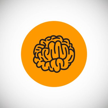 insan beyni düz simgesi, vektör, illüstrasyon