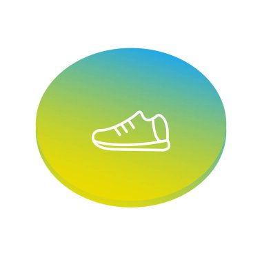 spor ayakkabı düz simgesi, vektör, illüstrasyon