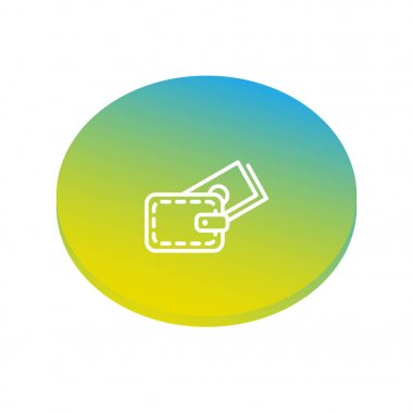 Para simgesi ve vektör illüstrasyonlu cüzdan