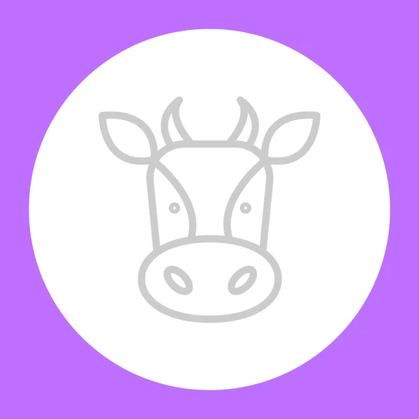 Корова Плоска Іконка Вектор Ілюстрація — стоковий вектор