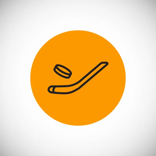 Hockey Platte Pictogram Vectorillustratie — Stockvector