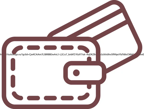 Portefeuille Avec Carte Crédit Icône Plate Vecteur Illustration — Image vectorielle