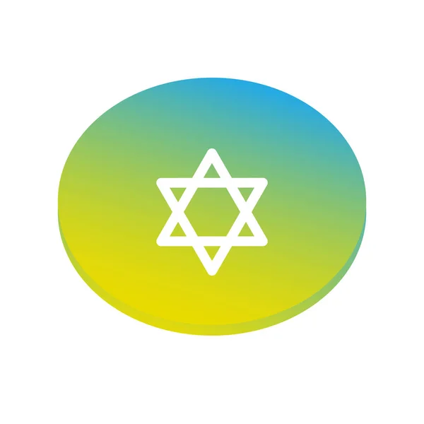 Davidova Hvězda Symbol Judaismu Vektorové Ilustrace — Stockový vektor