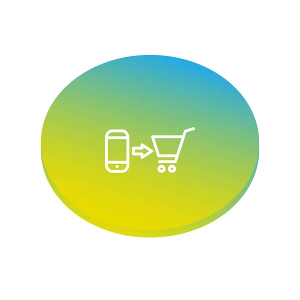 Einkaufen Mit Handy Symbol Vektor — Stockvektor