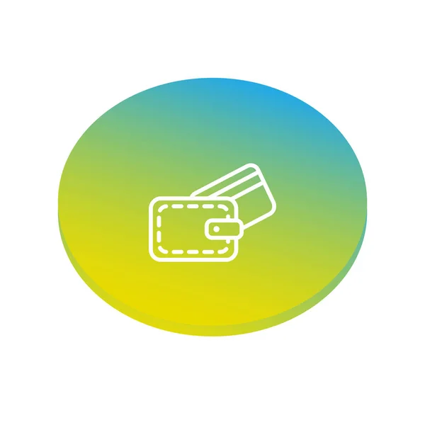 Plånbok Med Kreditkort Platt Ikon Vektor Illustration — Stock vektor