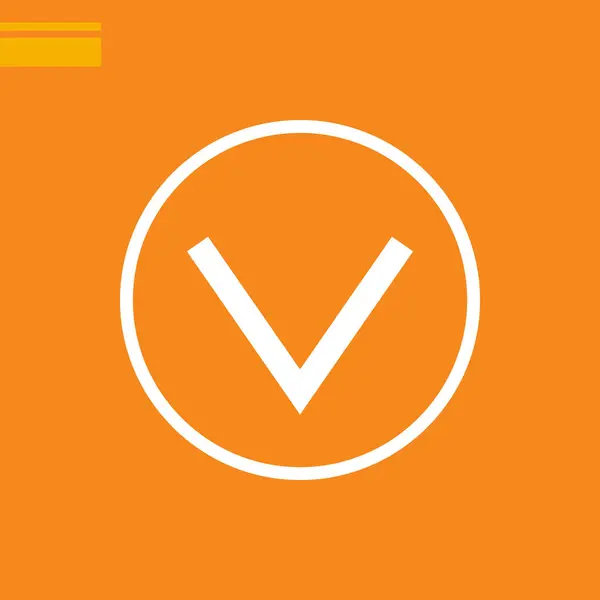 Lefelé nyíl lapos ikon — Stock Vector