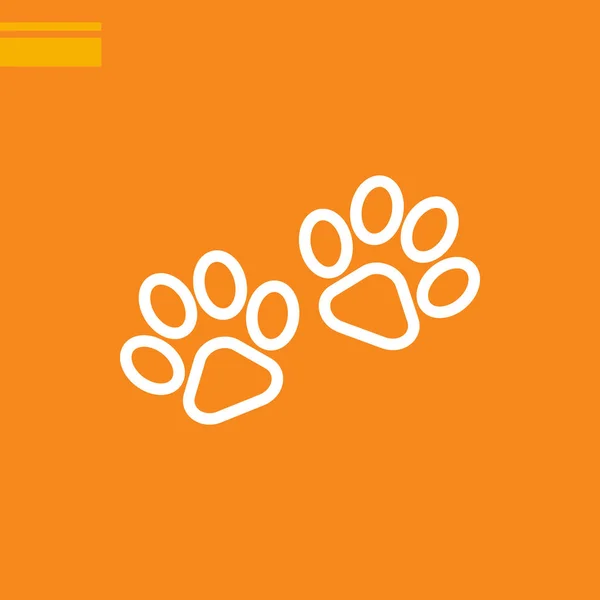 Signo Patas Animal Sobre Fondo Naranja — Vector de stock