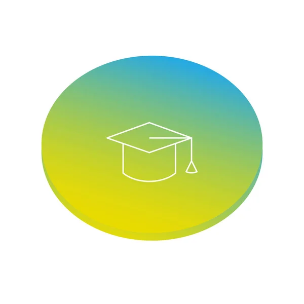 Chapeau Graduation Icône Plate Illustration Vectorielle — Image vectorielle