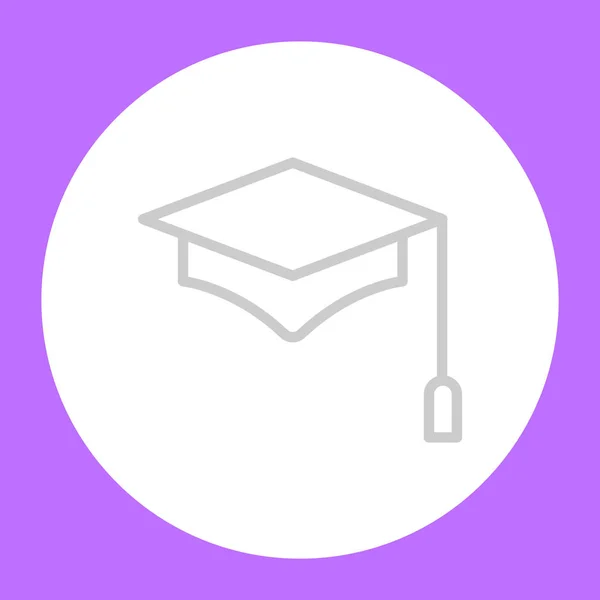 Graduation Hat Flat Icon Vector Illustration — Stock Vector