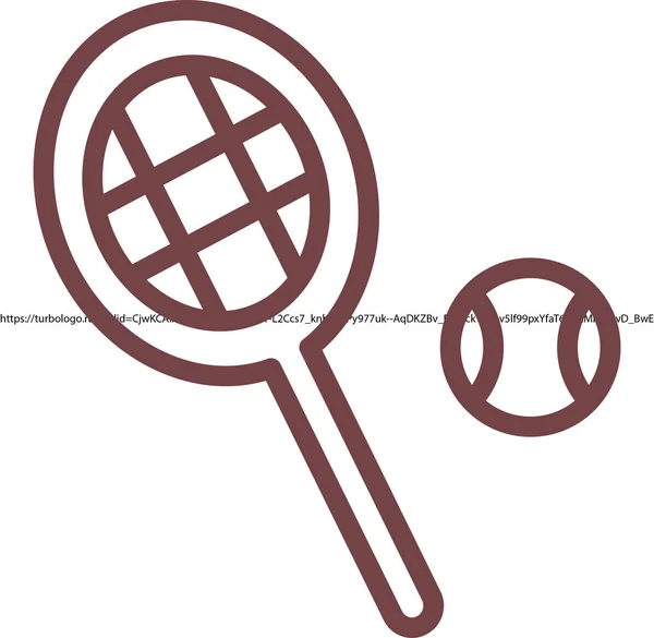 Иконка Теннисной Ракетки Мяча Векторная Иллюстрация — стоковый вектор