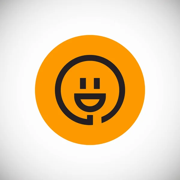 Cartel Sonriente Enchufable Círculo Naranja Sobre Fondo Blanco — Vector de stock