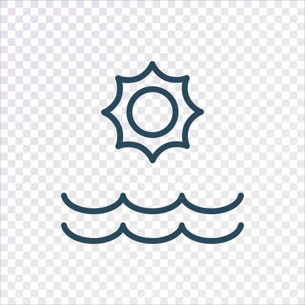 Icono Mar Sol Ilustración Vectorial — Vector de stock