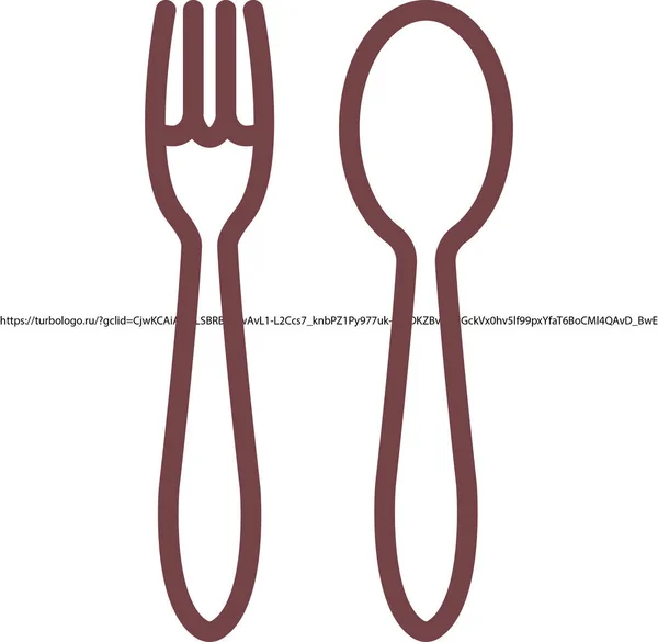 Tenedor y cuchara icono — Vector de stock