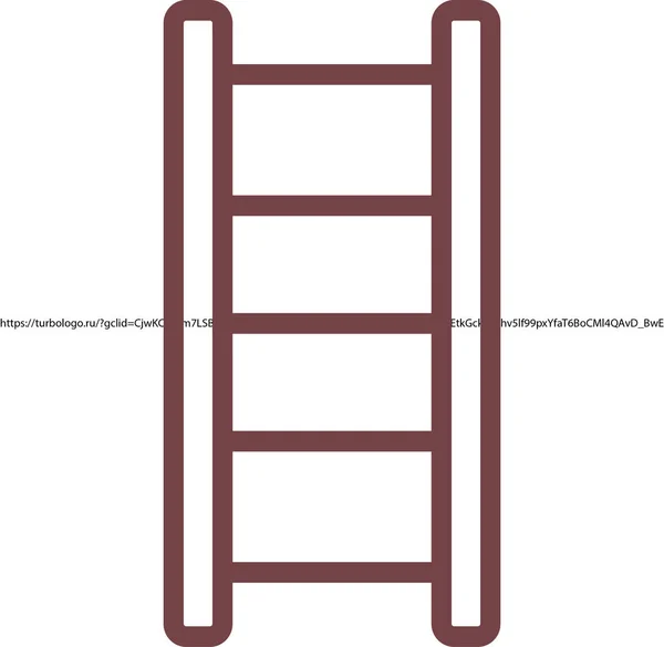 Línea Escalera Icono Ilustración Vectorial — Vector de stock