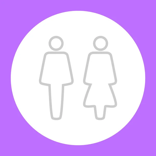 Mann Und Frau Weißen Kreis Auf Violettem Hintergrund — Stockvektor