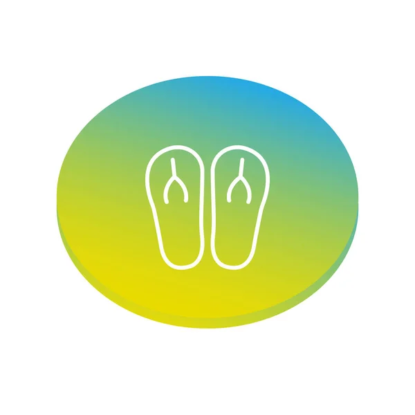 Flip Flops Icono Línea Ilustración Vectores — Vector de stock