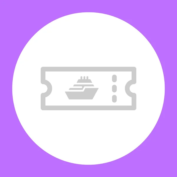 Billet Avec Yacht Cercle Blanc Sur Fond Violet — Image vectorielle