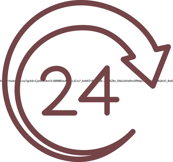 24 Stunden einfaches Symbol — Stockvektor