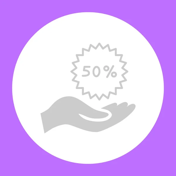 Mão Humana Com Círculo Branco Sobre Fundo Violeta — Vetor de Stock