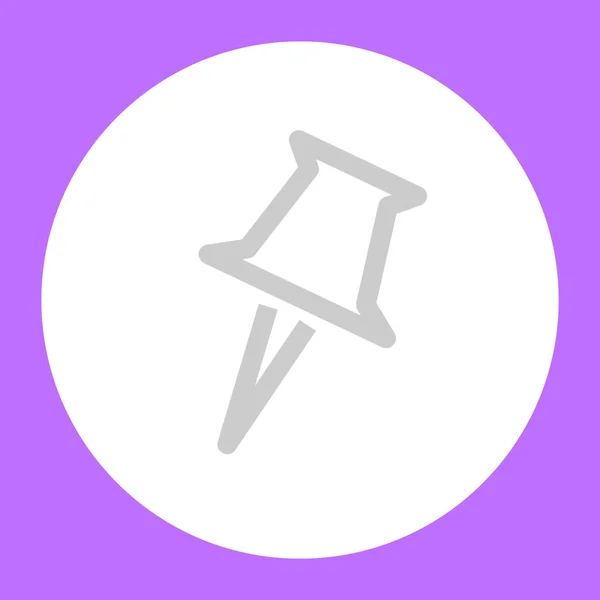 Segno Clip Cerchio Bianco Sfondo Viola — Vettoriale Stock