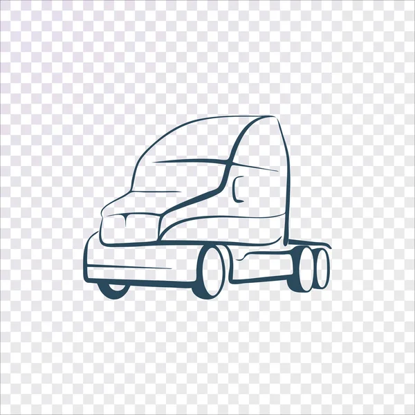 Corpo Ícone Caminhão Semi Reboque Ilustração Vetorial — Vetor de Stock