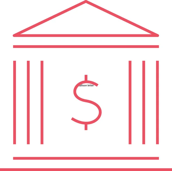 Simbolo Della Banca Con Icona Del Dollaro Illustrazione Vettoriale — Vettoriale Stock