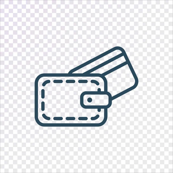 Carteira Com Cartão Crédito Ícone Plano Vetor Ilustração — Vetor de Stock