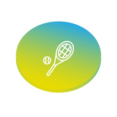 Tenis raketi topu kutsal kişilerin resmi, vektör, illüstrasyon