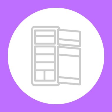 buzdolabı düz simgesi, vektör çizim