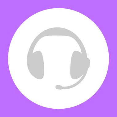 Menekşe arka plan üzerinde beyaz daire içinde kulaklık mikrofon ile kayıt