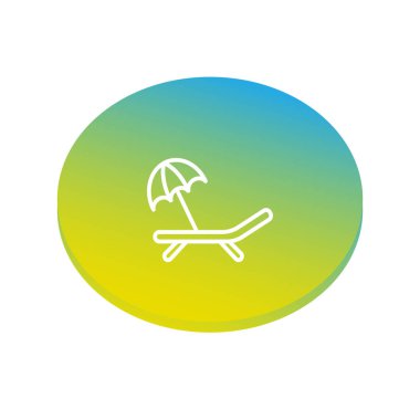 Chaise lounge düz kutsal kişilerin resmi, vektör çizim