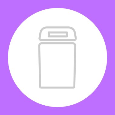 Çöp kutusu düz simgesi, vektör, illüstrasyon 