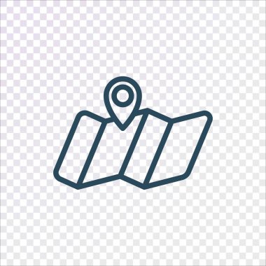 İşaretçi web simgesi ile harita, illüstrasyon vektör