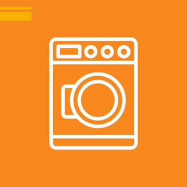 çamaşır makinesi simgesi, vektör illüstrasyonu