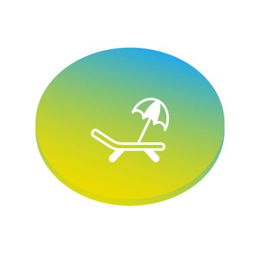 Chaise lounge düz kutsal kişilerin resmi, vektör çizim