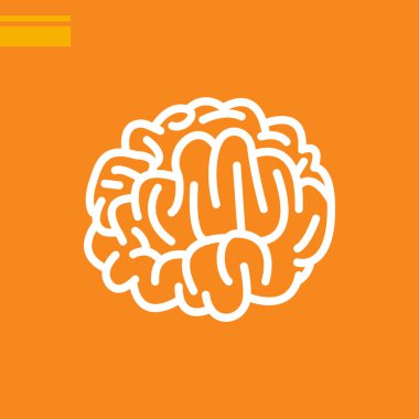 insan beyni düz simgesi, vektör, illüstrasyon