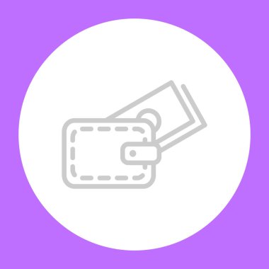 Para simgesi ve vektör illüstrasyonlu cüzdan