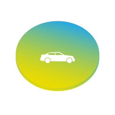 araba düz simgesi, vektör illüstrasyonu