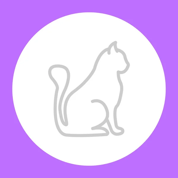 Kot Płaska Ikona Wektor Ilustracja — Wektor stockowy