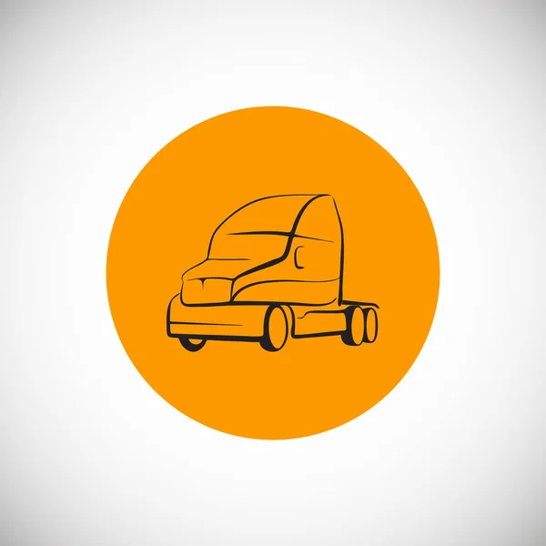 Lichaam Voor Halve Oplegger Vrachtwagen Icon Vectorillustratie — Stockvector