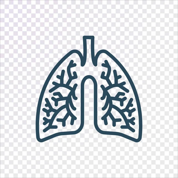 Anatomía Pulmonar Icono Plano Vector Ilustración — Vector de stock