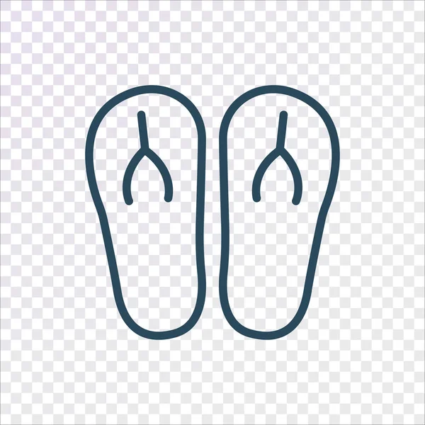 Flip Flops Line Icon Vector Illustration — Stock Vector