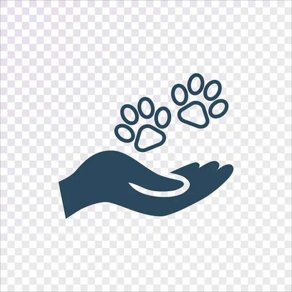 Mano Humana Con Patas Animal Signo Sobre Fondo Transparente — Archivo Imágenes Vectoriales