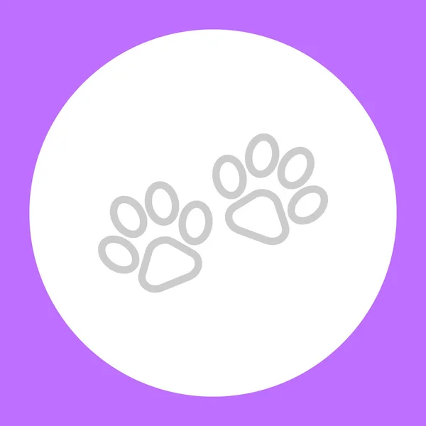 Ζώο Paws Σημάδι Στο Λευκό Κύκλο Μοβ Φόντο — Διανυσματικό Αρχείο