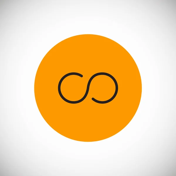 Panneau Sans Fin Cercle Orange Sur Fond Blanc — Image vectorielle