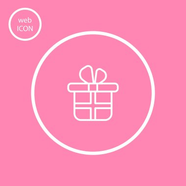 hediye düz simgesi, vektör çizim 