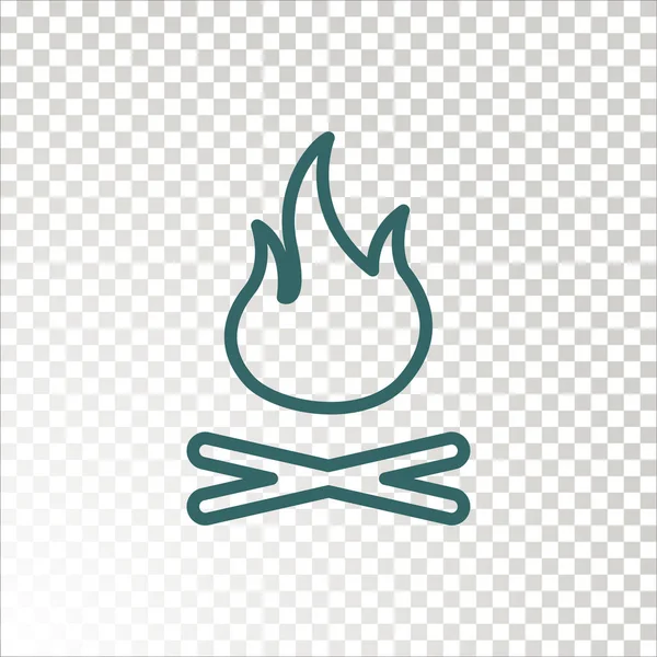 Bonfire Flat Icon Vector Illustration — Stock Vector