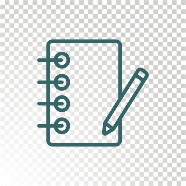 Cuaderno Lápiz Icono Plano Vector Ilustración — Archivo Imágenes Vectoriales